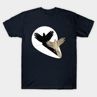 Bird playing with shadow T-Shirt